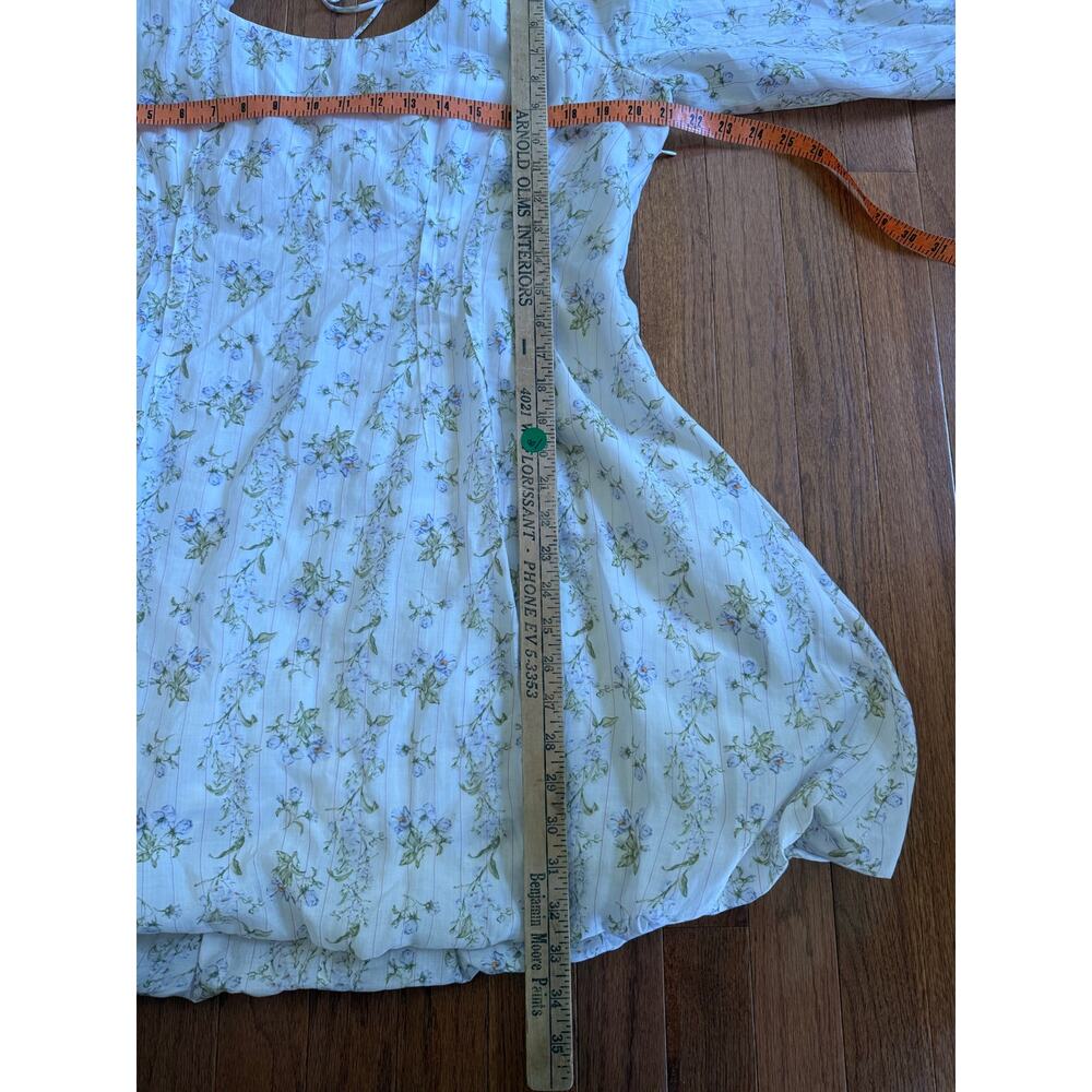 H&M X Brock Collection | Preppy Summer Floral Cottagecore Bubblehem Mini Dress - Picture 14 of 15